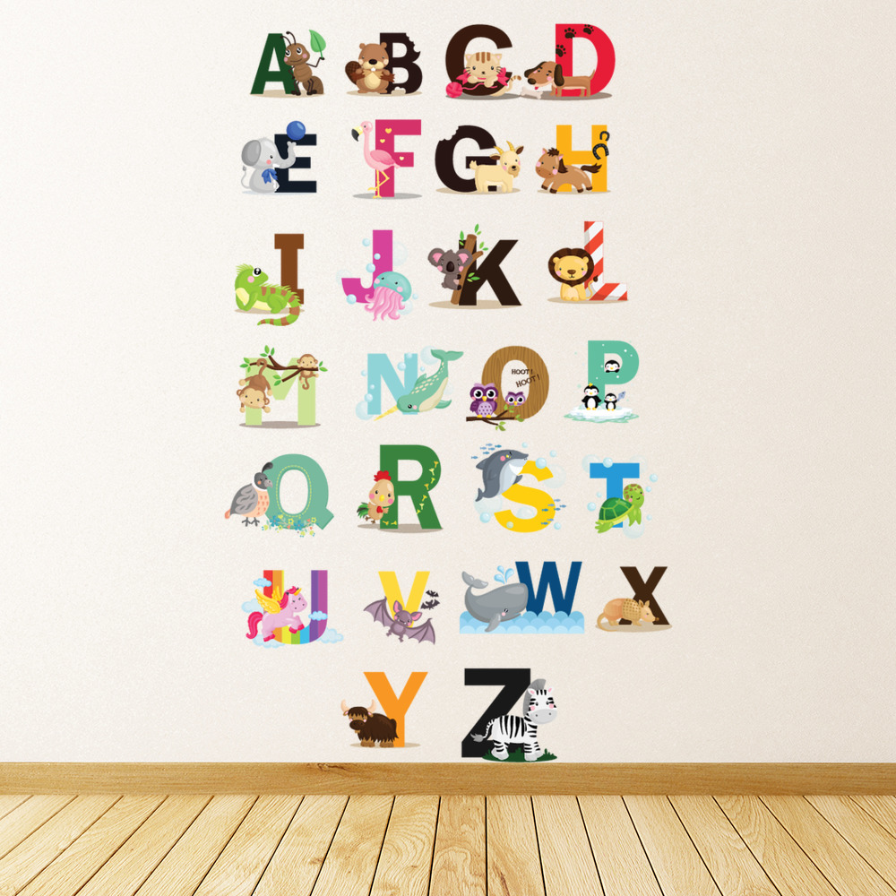 Animal Alphabet Classroom Nursery Wall Sticker | Icon Wall Stickers